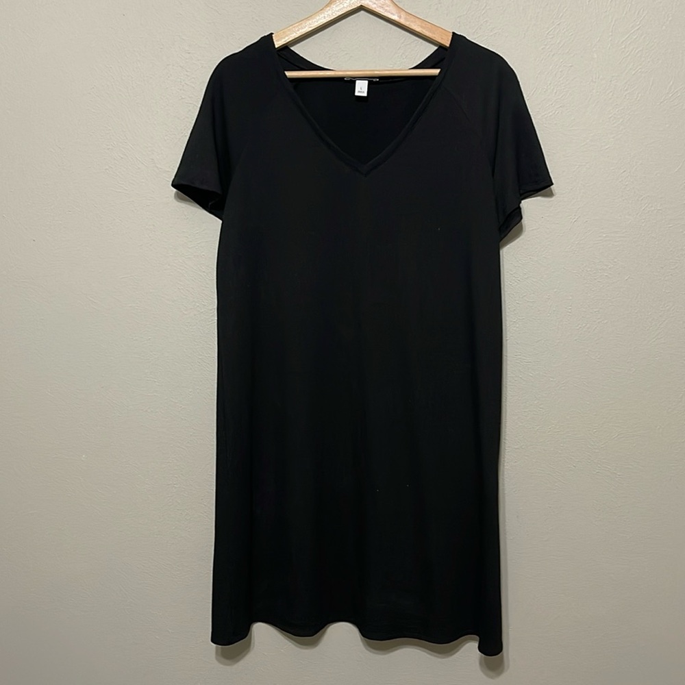 Nine West short sleeve v-neck black summer dress size Large
